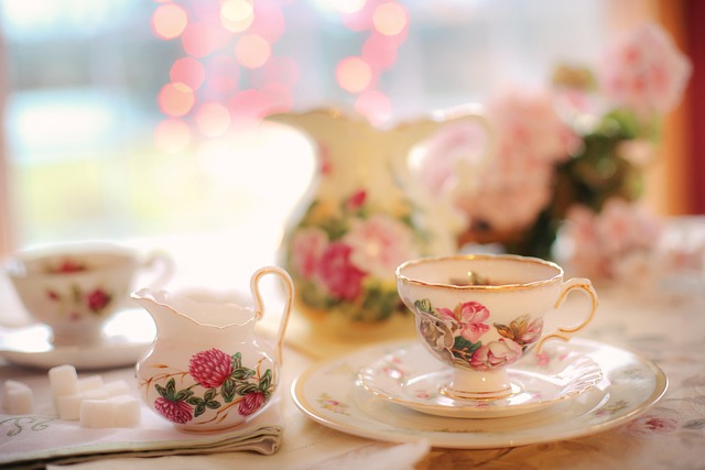 floral patterned china tea service on a table that is hosting afternoon tea for former home carers.
